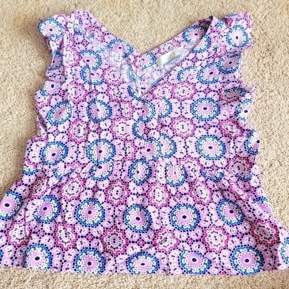 NWT LOFT Petite Mosaic Flutter Peplum Top S - Picture 3 of 11